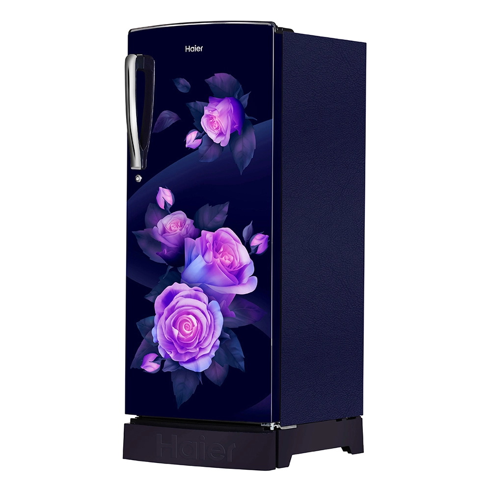 Haier 205L 3 Star Direct Cool Single Door Refrigerator with Toughened Glass Shelf & Base Drawer comes in Glossy Marine Rose Finish HRD-2263PMR-N